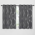 thumbnail image 1 of NICETOWN Grey Curtains for Bedroom Black Out Long Wave Line Textured Room Darkening Curtains for Bedroom, Thermal Insulated Grommet Window Curtains for Living Room, 52x54 inch, 2 Panels, 1 of 12