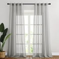 thumbnail image 1 of NICETOWN Grey Sheer Curtains for Bedroom, Linen Textured Grommet Semi Sheer Privacy Window Treatment Light Filter for Living Room, 52"x96", 2 Panels, 1 of 6