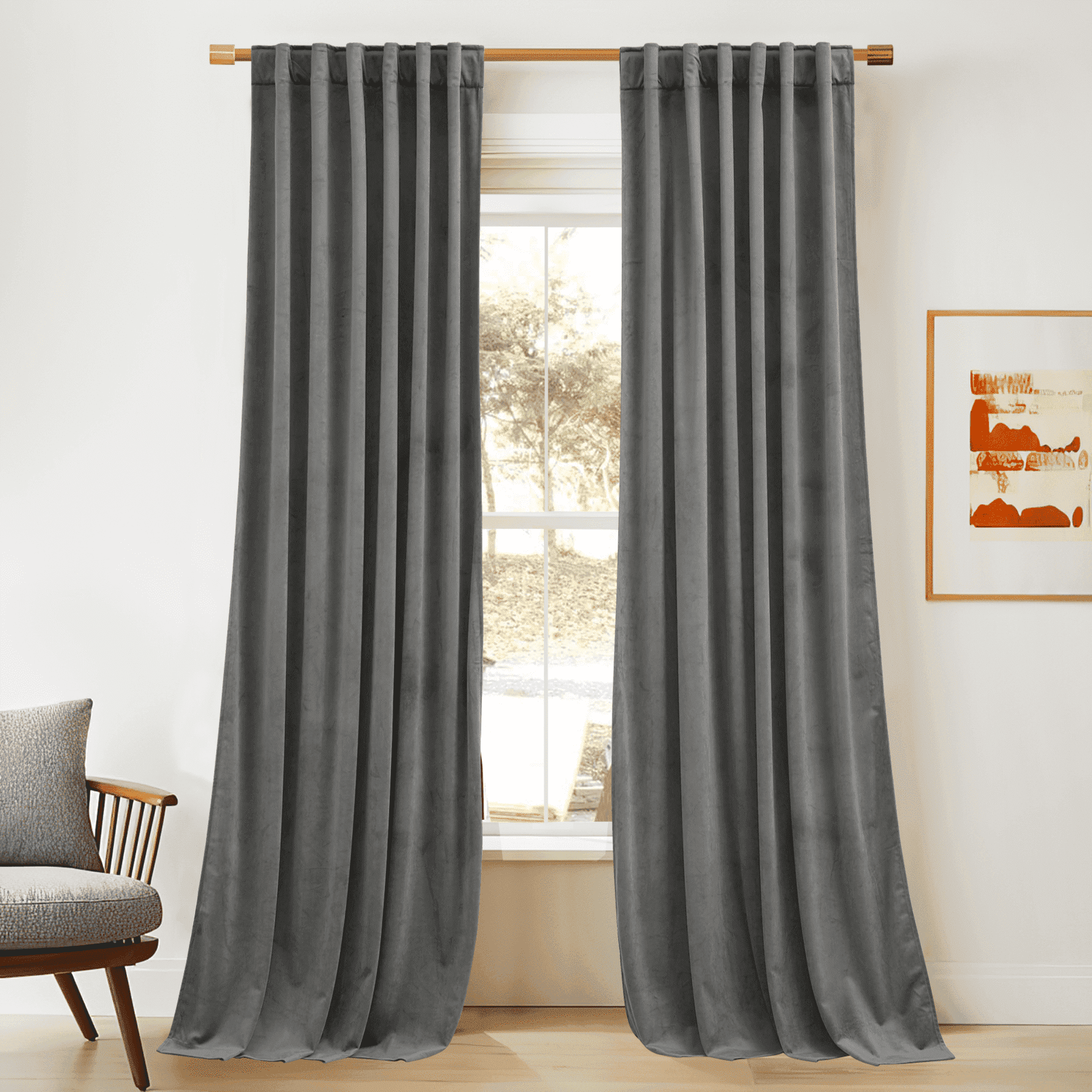 Fresh Look at Nicetown Grey Velvet Blackout Curtains Thermal Insulated Noise