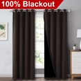 thumbnail image 1 of NICETOWN Heat Blocking 100% Blackout Curtains, Durable Black Lined Blackout Curtains for Bedroom, Energy Saving Long Curtains for Patio Sliding Glass Door, Brown, 52 inches x 95 inches, 2 Panels, 1 of 8