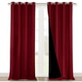 thumbnail image 1 of NICETOWN Heat Blocking 100% Blackout Curtains, Durable and Soft Black Lined Blackout Drapes, Energy Saving Long Panels for Patio Sliding Glass Door, Burgundy, 52-inch x 108 inches, 2 PCs, 1 of 7