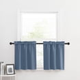 thumbnail image 1 of NICETOWN Kitchen Curtains Valances, Short Curtains for Windows, Blackout Curtains for Bedroom Living Room, Stone Blue, 29"x24", 2 Panels, 1 of 5