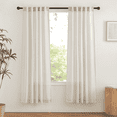 thumbnail image 1 of NICETOWN Linen Blend Semi-Sheer Drapes 72 inches Long, Rod Pocket & Back Tab Light Filtering Curtains Vintage Flax Window Drapes for Bedroom, Natural, 2 Panels, 1 of 6