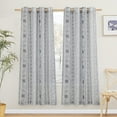 thumbnail image 1 of NICETOWN Linen Curtains for Bedroom, Geometric Rustic Boho Curtains Grommet Semi Sheer Linen Light Filtering Window Treatment for Flat Apartment, 50"x72", Navy Blue, 2 Panels, 1 of 8