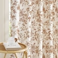 thumbnail image 1 of NICETOWN Linen Curtains Floral Farmhouse Curtains, Peony Patterned Semi Sheer Linen Curtains Light Filtering French Country Window Drapes for Home Office, Yellow, 52"x96", 2 Panels, 1 of 8