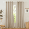 thumbnail image 1 of NICETOWN Linen Curtains, Grommet Semi Sheer Not See Through Thick Linen Curtain Drapes Vintage & Rustic for Farmhouse/Living Room, Angora, 55"x84", 2 Panels, 1 of 8