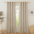 thumbnail image 1 of NICETOWN Linen Curtains for Living Room, Semi Sheer Light Filtering Linen Blend Curtain Drapes Vintage and Rustic for Farmhouse, Angora, 42"x96", 2 Panels, 1 of 6