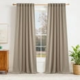 thumbnail image 1 of NICETOWN Linen Curtains for Living Room, Light Filtering Privacy Window Drapes Back Tab Farmhouse for Home Office, 52"x72", Burlap, Set of 2, 1 of 7
