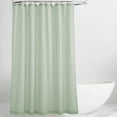 thumbnail image 1 of NICETOWN Linen Shower Curtain Button Hole Half Privacy Semi Sheer Lightweight Quick Dry Shower Curtains for Bathtub Decor, Sage Green, 72"x84", Hooks Included, 1 of 8