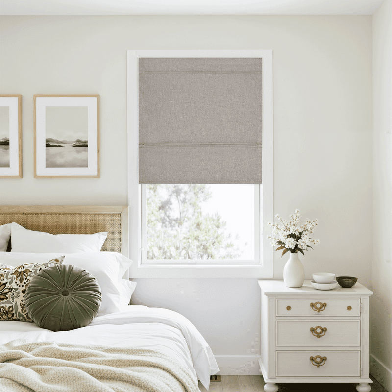 NICETOWN Magnetic Door Curtains for Window, 100% Blackout Linen Roman Shades Room Darkening Thermal Insulated French Door Curtains for Patio Glass Front Door, Taupe, 24"x72", 1 Panel