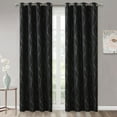 thumbnail image 1 of NICETOWN Modern Blackout Curtains for Bedroom, Pattern Printed Thermal Insulated Privacy Grommet Drapes, Set of 2, Black, W52 x L84, 1 of 7