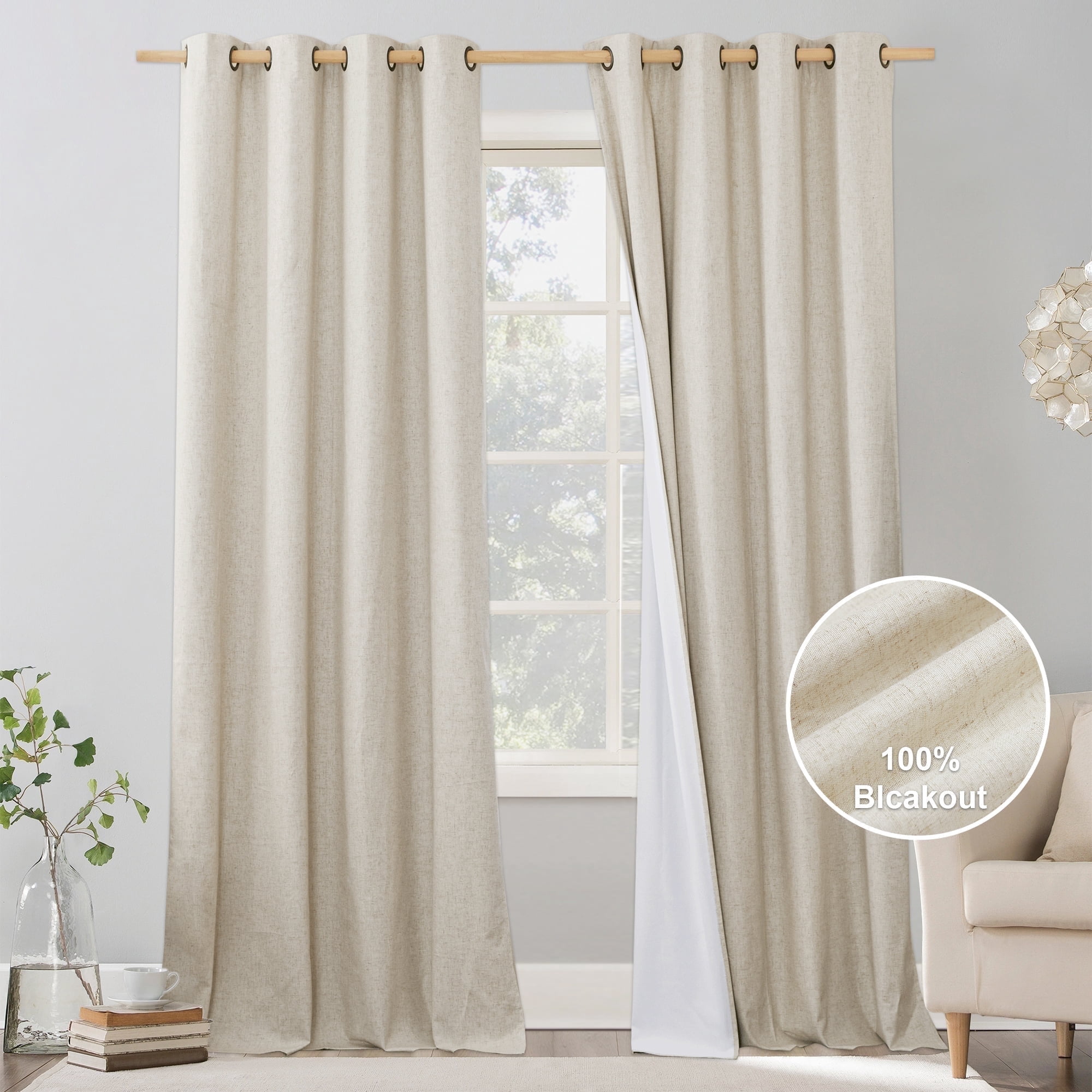 HOMEIDEAS Burgundy Red Blackout Curtains - 52x108 Inch Wave Line Embossed Thermal Panels, 2 Pack