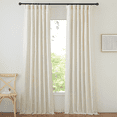 thumbnail image 1 of NICETOWN Natural Linen Curtains for Bedroom, 2 Panels, Flax Linen Light Filtering Privacy Added Hook Belt/Backtab/Rod Pocket Window Drapes, 50"x 90", 1 of 9