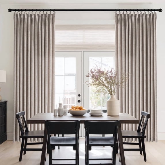 NICETOWN Natural Pinch Pleated Linen Curtains, Semi Sheer Linen Blended Light Filtering Curtains Pinch Pleat Privacy Drapes with Hooks for Bedroom Living Room, 40"x84", 2 Panels