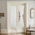 thumbnail image 1 of NICETOWN Non-See-Through French Door Curtains, Light Filtering Privacy Sheer Door Window Curtains with Rod Pocket and Tie Back for Patio Front Tricia Sidelight Panel, White, 26"x72", 1 Panel, 1 of 7