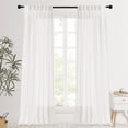 thumbnail image 1 of NICETOWN Non-See-Through Privacy Sheer Curtains, White Sheer Curtains Light Filtering Window Curtains Drapes for Bedroom Living Room, 52"x90", 2 Panels, 1 of 7