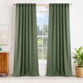 thumbnail image 1 of NICETOWN Olive Green Linen Curtains 84 inch Length for Living Room, Light Filtering Curtain for Bedroom, 52 inch Wide Drapes with Rod Pocket Back Tab, 2 Panels, 1 of 7