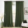 thumbnail image 1 of NICETOWN Olive Green Velvet Curtains for Bedroom, Super Soft Vintage Luxury Heavy Blackout Drapes, Room Darkening Thermal Insulated Velvet Curtain for Living Room, 52"x90", 2 Panels, 1 of 8