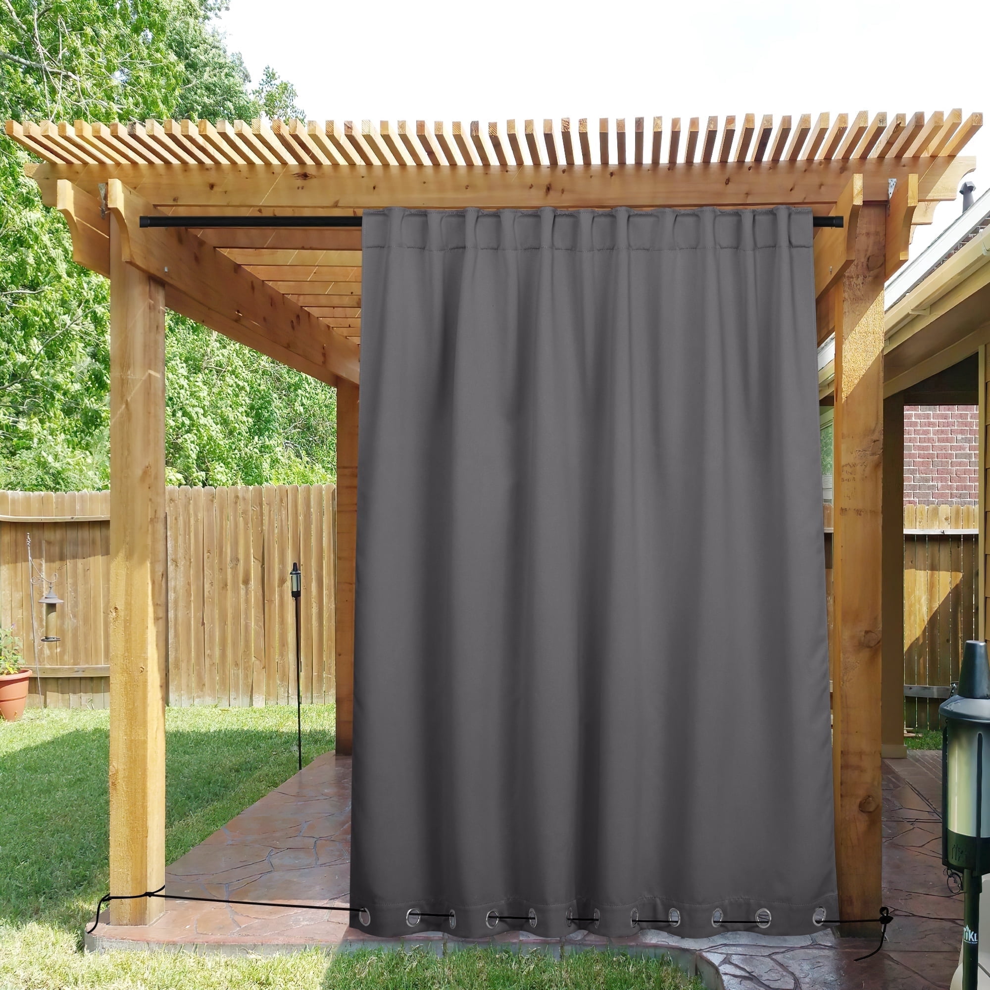 Privacy Rope NICETOWN Outdoor Curtains 2 Panels Waterproof Thermal Insulated ...
