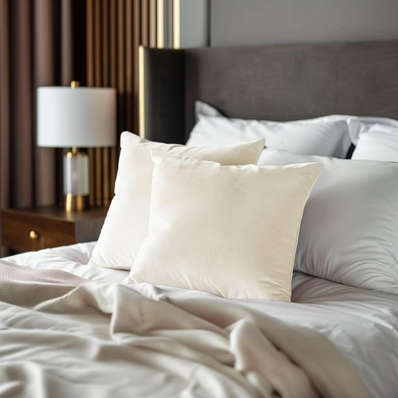 NICETOWN Pack of 2 Lumbar Pillow Covers, Velvet Pillow Covers for Bedroom Living Room, Soft Luxury Pillowcases for Armchair, Beige, 12"x 20"