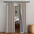 thumbnail image 1 of NICETOWN Pinch Pleated 100% Blackout Curtains, Linen Blend Thermal Insulated Voice Reducing Window Treatments for Bedroom, W34 x L90, Oatmeal, 2 Panels, 1 of 8