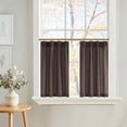 thumbnail image 1 of NICETOWN Pinch Pleated Linen Cafe Curtains, Semi Sheer Farmhouse Light Filtering Small Window Curtains for Kitchen Bathroom Baseroom, Taupe, 26"x36", 2 Panels, 1 of 7