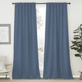 thumbnail image 1 of NICETOWN Pleated Blackout Curtains Backtab and Rod Pocket Luxury Curtains for Living Room, W52 x L95, Set of 2, Stone Blue, 1 of 8
