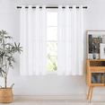 thumbnail image 1 of NICETOWN Privacy Sheer Curtains for Kitchen, Non-See-Through Sheer Curtains Light Filtering Living Room Curtains Grommet Sheer Curtain Panels, Pure White, 52"x72", 1 Pair, 1 of 10