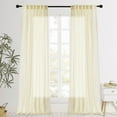thumbnail image 1 of NICETOWN Privacy Sheer Curtains for Windows, Non-See-Through Sheer Curtains Light Filtering Living Room Curtains Back Tab Sheer Curtain Panels, Beige, 52"x96", 1 Pair, 1 of 7