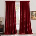 thumbnail image 1 of NICETOWN Red Velvet Curtains 108 inches Length 2 Panels Set, Room Darkening Thermal Insulated Energy Efficiency Window Drapes for Holiday Christmas Decoration, 1 of 8