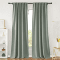 thumbnail image 1 of NICETOWN Room Darkening Curtains, Rod Pocket/Back Tab/Hook Belt Privacy Energy Saving Thermal Insulated Blackout Curtains for Bedroom Living Room, Sage Green, 52"x84", 2 Panels, 1 of 8