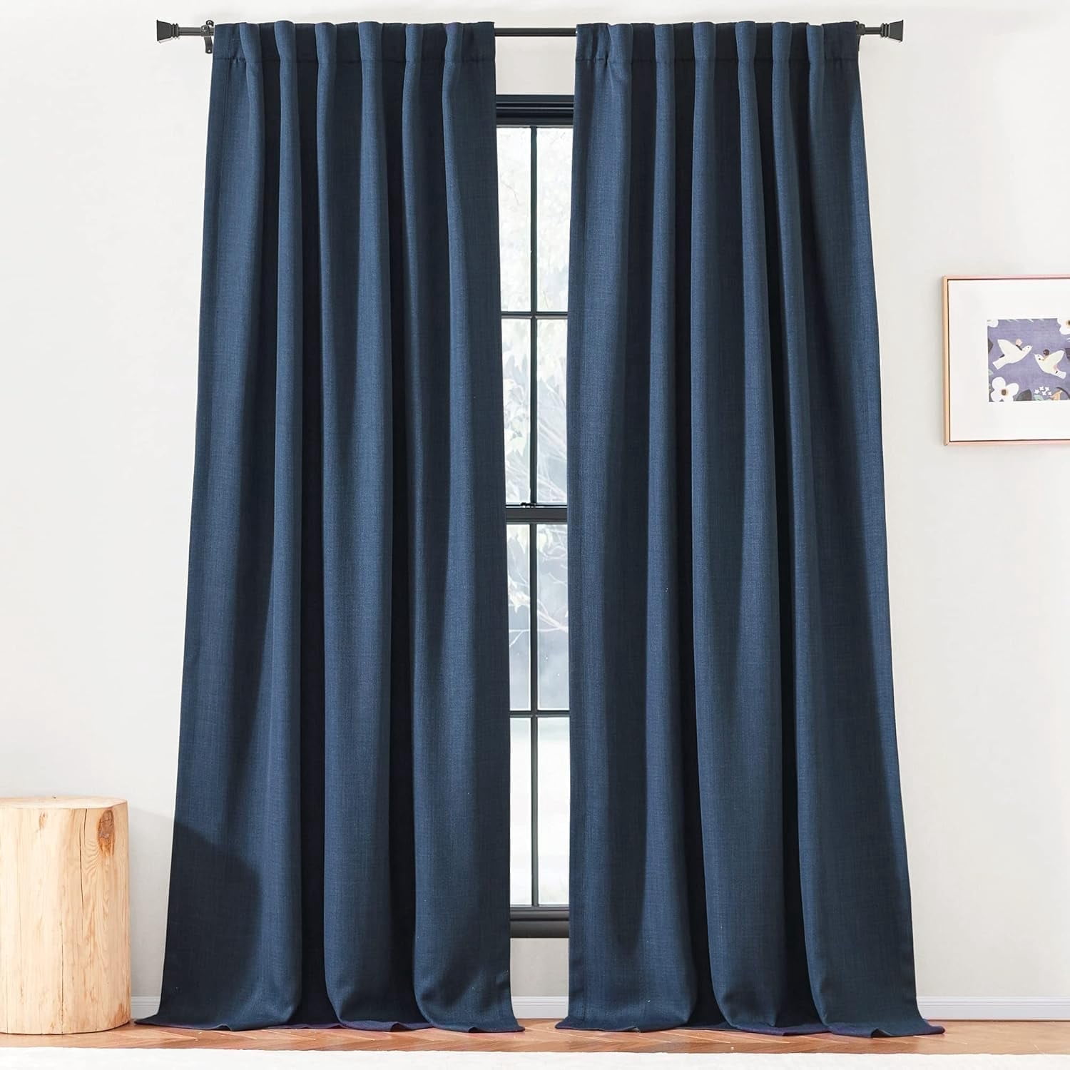 NICETOWN Room Darkening Navy Blue Curtains for Bedroom, Rod Pocket/Back ...