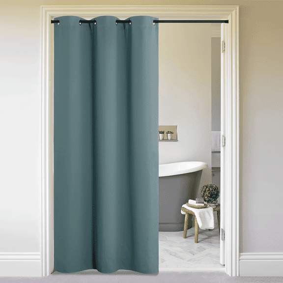 NICETOWN Room Divider Curtain Screen Partitions, Total Privacy Blackout Grommet Curtain for Bedroom Patio Sliding door, 1 Panel, 5ft Wide by 7ft Long,Greyish Blue