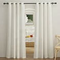 thumbnail image 1 of NICETOWN Semi Sheer Linen Curtains for Living Room, Light Filtering Grommet Semi Sheer Half Privacy Linen Window Treatments, 52"x 84", Linen, 2 Panels, 1 of 7