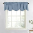 thumbnail image 1 of NICETOWN Short Blackout Valance Curtains, Rod Pocket Scalloped Valance Curtains Thermal Insulated Privacy Window Treatment Tiers for Bedroom Bathroom, Stone Blue, 52"x18", 2 Panels, 1 of 8