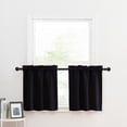 thumbnail image 1 of NICETOWN Short Curtains Blackout Small Curtain Tiers for Kitchen, Rod Pocket Thermal Insulated Window Drapes for Cafe, Black, 29"x24", 2 Panels, 1 of 7