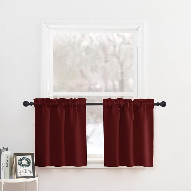 NICETOWN Blackout Curtains For Kitchen - Burnt Orange, 29x30 Inch, 2 Panels, Room Darkening Energy Saving Drapes - View #5