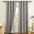 thumbnail image 1 of NICETOWN Silvery Grey Solid Full Blackout Curtains, Linen Light Blocking Curtains Thermal Insulated Energy Saving Grommet Drapes for Dining Room Nursery, 52"x90", 2 Panels, 1 of 8