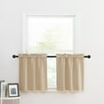 thumbnail image 1 of NICETOWN Small Blackout Curtains for Bathroom, Energy Efficient Kitchen Adjustable Rod Pocket Tier Curtain Panels Short Curtains for Basement, Biscotti Beige, 29"x24", 2 Panels, 1 of 7