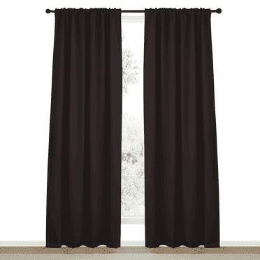 NICETOWN Solid Black Thermal Insulated Blackout Curtains, 84" x 52" (2 Panels)