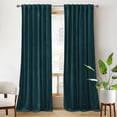 thumbnail image 1 of NICETOWN Teal Blackout Curtains Velvet Drapes for Bedroom, Thermal Insulated Soundproof Soft Vintage Luxury Heavy Drapes Rod Pocket/Back Tab Room Darkening Curtains, 52"x 96", 2 Panels, 1 of 7
