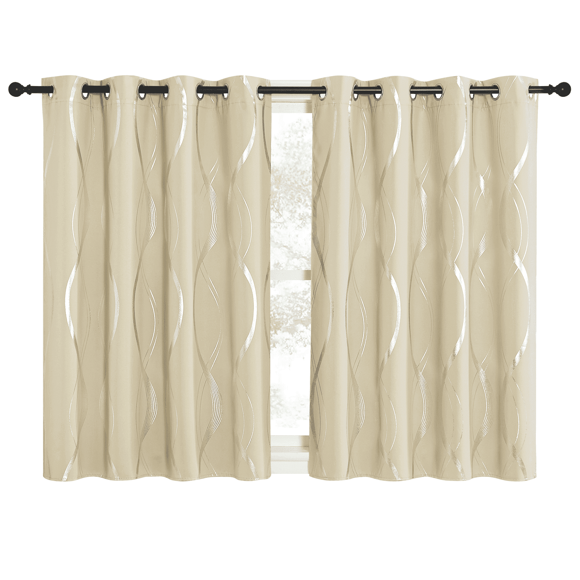 NICETOWN Thermal Blackout Curtains Privacy Shaded Darkening Grommet Window Curtains Draperies for Bedroom and Living Room, Biscotti Beige, 52 W x 54 L, 2 Panels