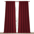 thumbnail image 1 of NICETOWN Thermal Insulated Blackout Curtains Back Tab and Rod Pocket Window Curtains for Dining Room 52x108 inch Burgundy Red, 2 Panels, 1 of 8