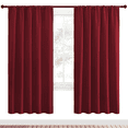 thumbnail image 1 of NICETOWN Thermal Insulated Blackout Curtains Rod Pocket Curtain Panels Room Darkening Curtains for Bathroom 52x72 inch Burgundy Red, 2 Panels, 1 of 8