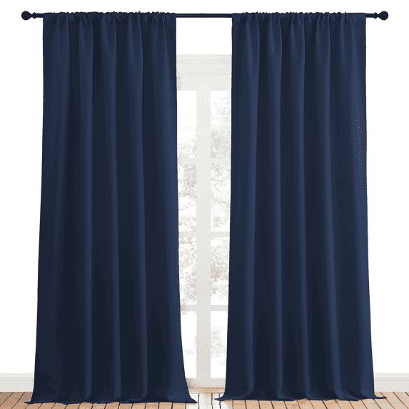 NICETOWN Thermal Insulated Drapes for Dining Room Window Treatments Navy Blackout Curtains, 52" x 95" (2 Panels)
