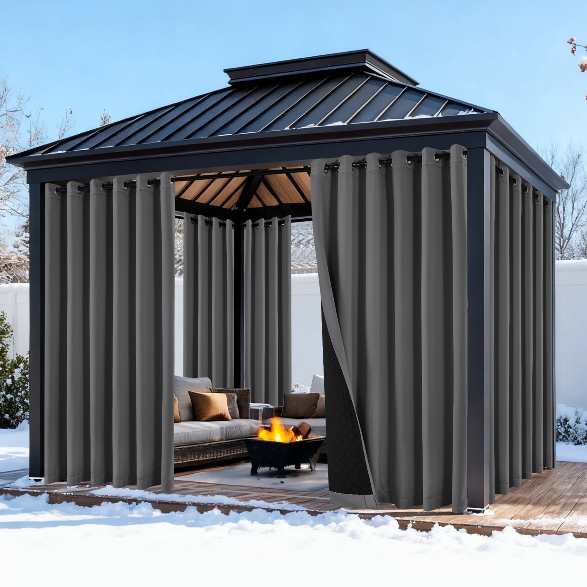 NICETOWN Thermal Insulated Outdoor Curtains for Patio Waterproof ...