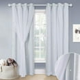thumbnail image 1 of NICETOWN Thermal Insulted Bedroom Curtains, Star Cut Layered Blackout Window Treatment Curtains with Sheer (Greyish White, 52W by 95L, 1 Pair), 1 of 7