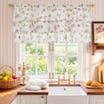 thumbnail image 1 of NICETOWN Valance Curtain for Window, Ruffled Linen Rose Valance Shabby Chic Small Window Treatment for Bedroom, Farmhouse Light Filtering Rod Pocket Valance Curtains, Red, 52"x18", 1 Panel, 1 of 10