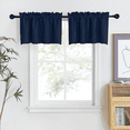 thumbnail image 1 of NICETOWN Valance Curtains for Small Windows, Rod Pocket Blackout Window Valances for Bedroom Living Room, Thermal Insulated Short Curtains, Navy Blue, 42"x18", 2 Panels, 1 of 6