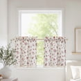thumbnail image 1 of NICETOWN Valance Curtains for Windows, Floral Linen Cafe Curtains with Tassels Rod Pocket Farmhouse Light Filtering Linen Curtains for Kitchen Bathroom, Red, 26"x24", 2 Panels, 1 of 6